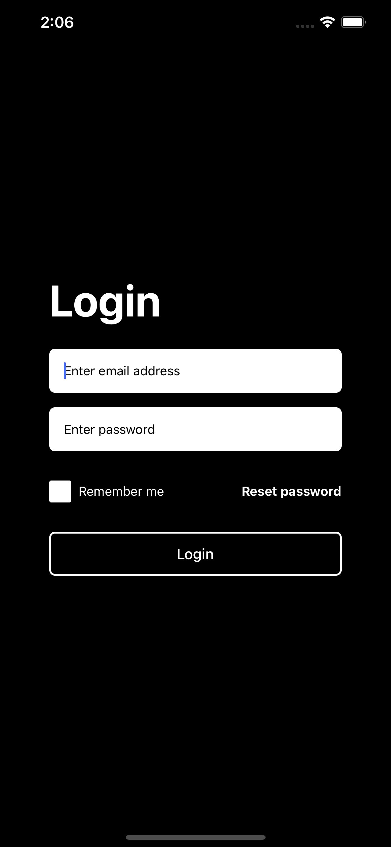 Login Screen (dark)