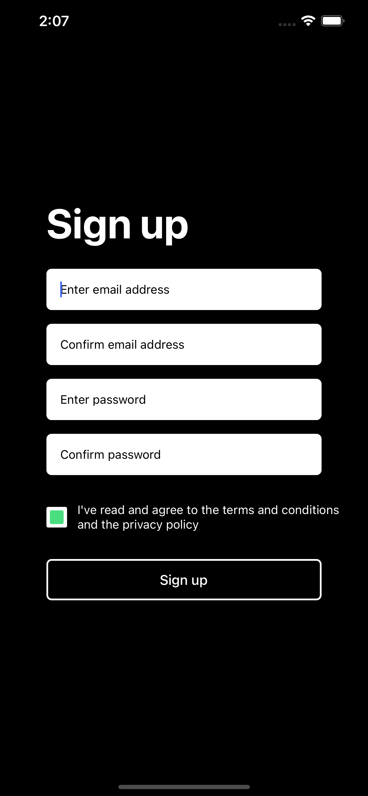 Basic login screen