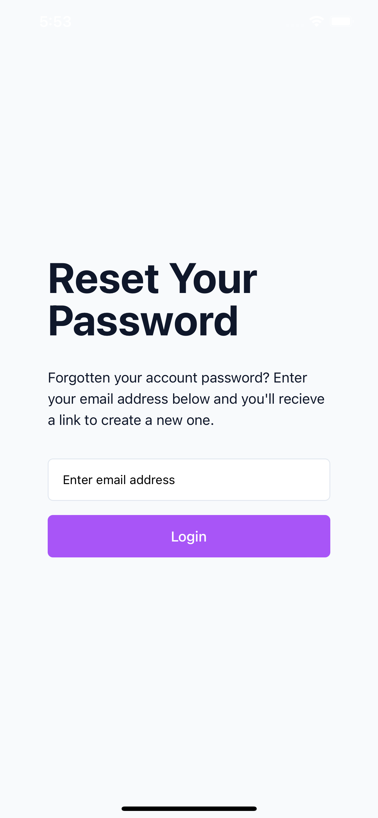 Reset Password Form (light)