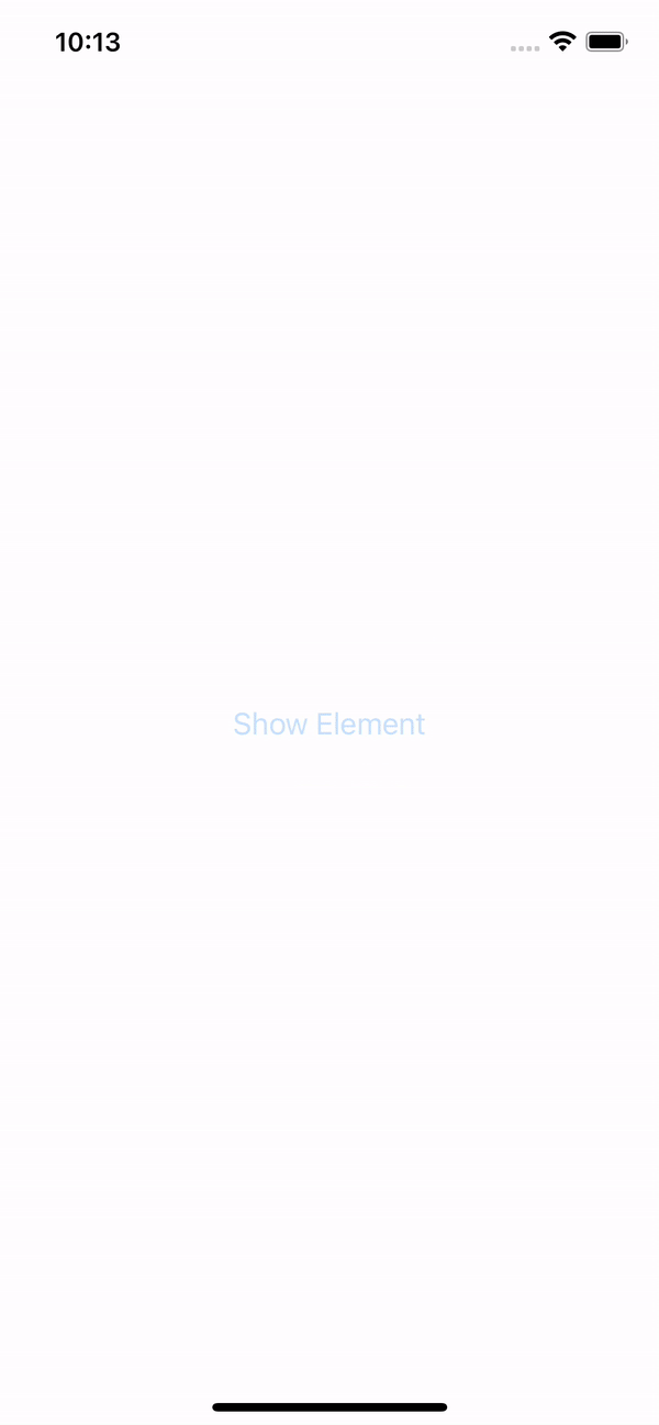 Showing and hiding an element with React Native